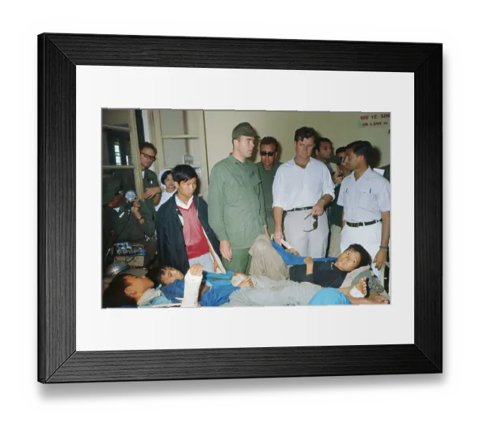 Framed Print : Edward Kennedy Visiting Hospital Patients Framed Print : Edward Kennedy Visiting Hospital Patients