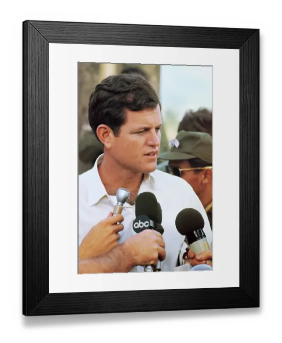 Framed Print : Newsmen Interviewing Edward Kennedy