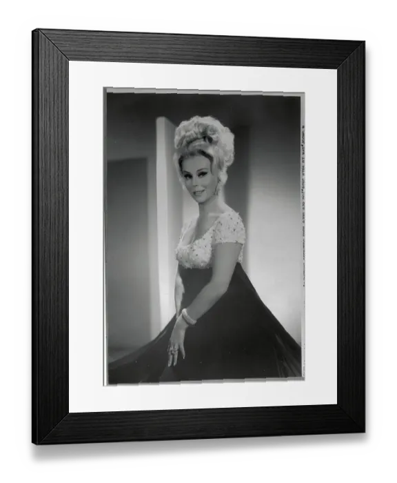 Framed Print : Eva Gabor Posing in Dress Framed Print : Eva Gabor Posing in Dress