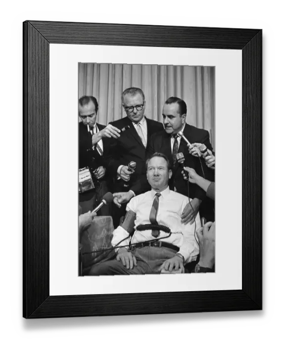 Framed Print : Edgar Eugene Bradley Giving Press Conference Framed Print : Edgar Eugene Bradley Giving Press Conference