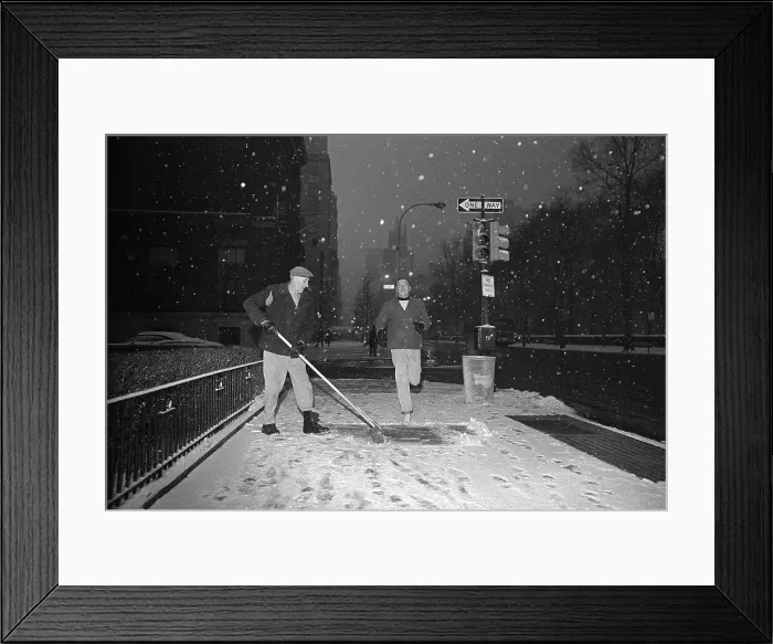 Framed Print : Burt Lancaster Jogging Down Fifth Avenue in Snow Framed Print : Burt Lancaster Jogging Down Fifth Avenue in Snow