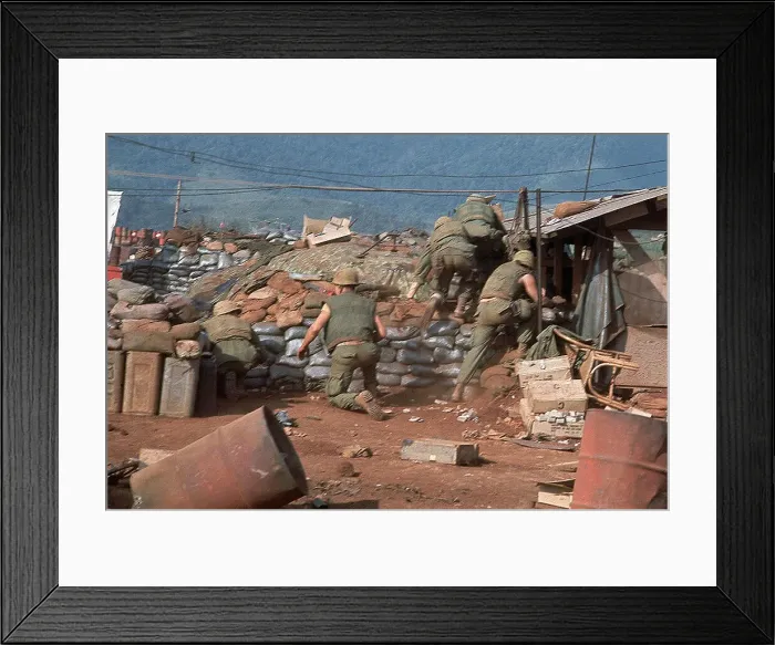 Framed Print : Marines Rush for Cover Framed Print : Marines Rush for Cover