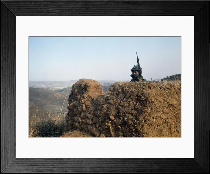 Framed Print : ROK Soldier In Bunker Framed Print : ROK Soldier In Bunker