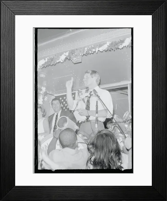 Framed Print : Robert F. Kennedy Gesturing While Speaking at Microphones Framed Print : Robert F. Kennedy Gesturing While Speaking at Microphones