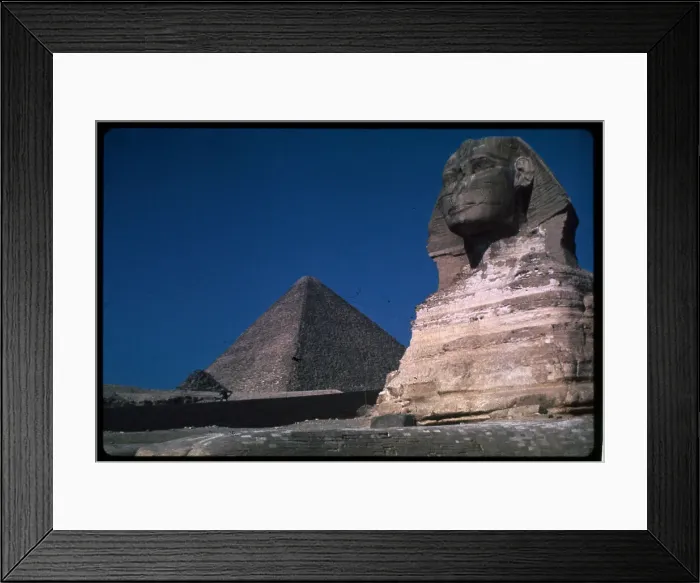 Framed Print : Detailed View of Sphinx and Pyramid Scene Framed Print : Detailed View of Sphinx and Pyramid Scene
