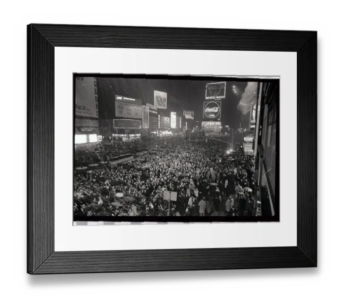 Framed Print : Crowd Standing in Times Square Framed Print : Crowd Standing in Times Square