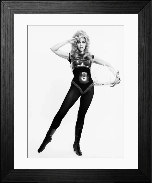 Framed Print : Jane Fonda as Barbarella Saluting Framed Print : Jane Fonda as Barbarella Saluting