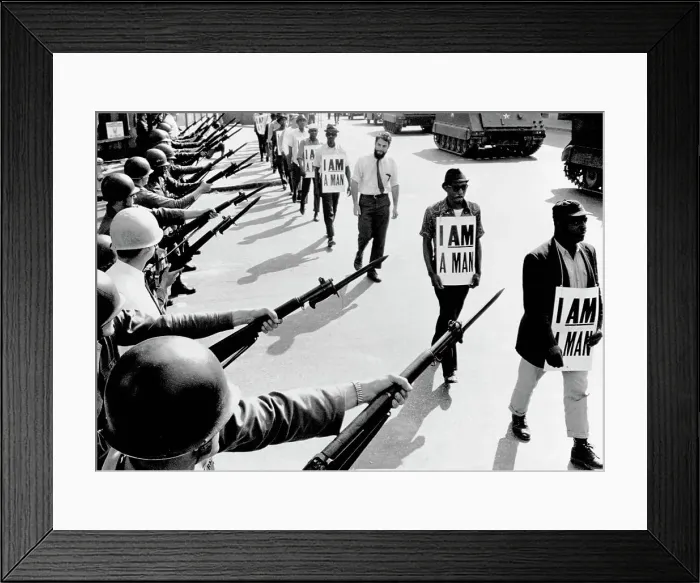 Framed Print : Civil Rights Marchers with I Am A Man Signs Framed Print : Civil Rights Marchers with I Am A Man Signs
