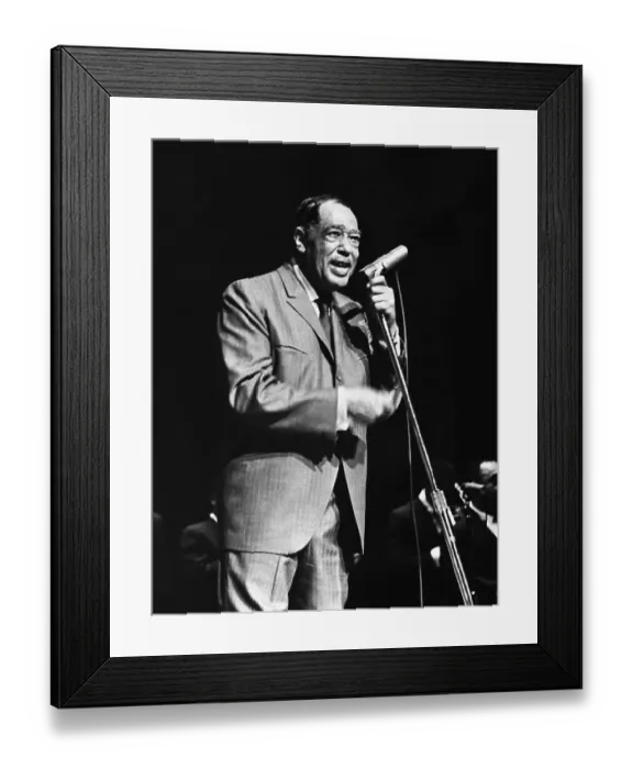Framed Print : Duke Ellington at Microphone Framed Print : Duke Ellington at Microphone