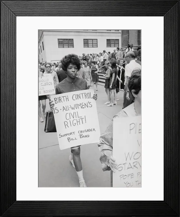 Framed Print : Protesters Carrying Signs on Birth Control Framed Print : Protesters Carrying Signs on Birth Control