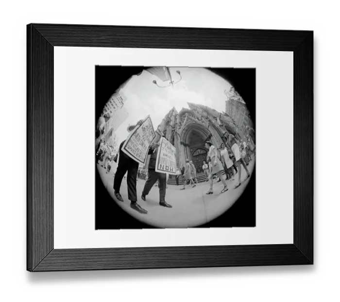 Framed Print : Protesters in Fisheye View Framed Print : Protesters in Fisheye View