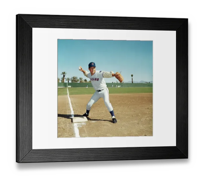 Framed Print : Ron Santo Throwing the Ball Framed Print : Ron Santo Throwing the Ball