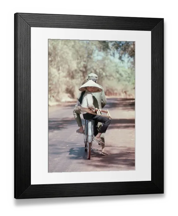 Framed Print : Vietnamese Girl On Back Of Bike Framed Print : Vietnamese Girl On Back Of Bike