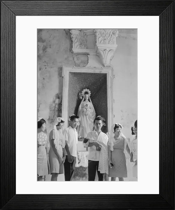 Framed Print : Filipino Family Christening Infant
