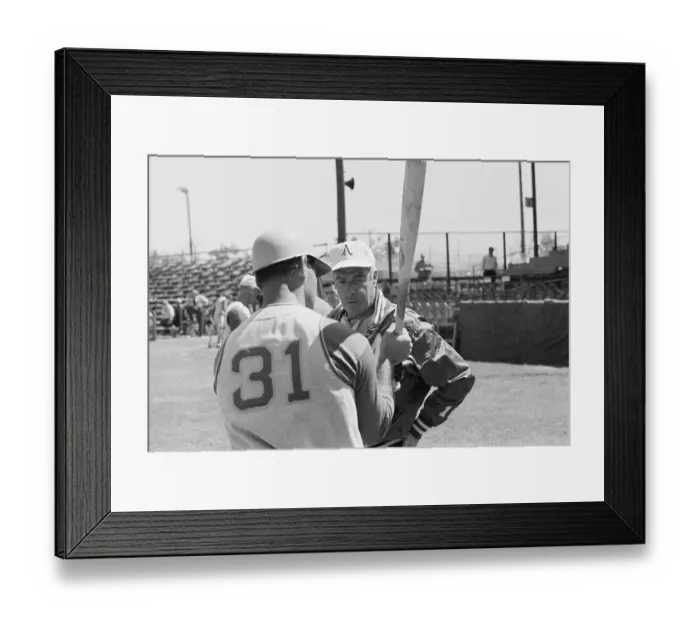Framed Print : Joe DiMaggio Coaching Tony LaRussa Framed Print : Joe DiMaggio Coaching Tony LaRussa