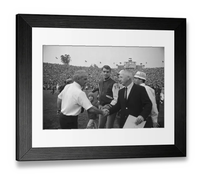 Framed Print : John Pont and John McKay Shaking Hands Framed Print : John Pont and John McKay Shaking Hands