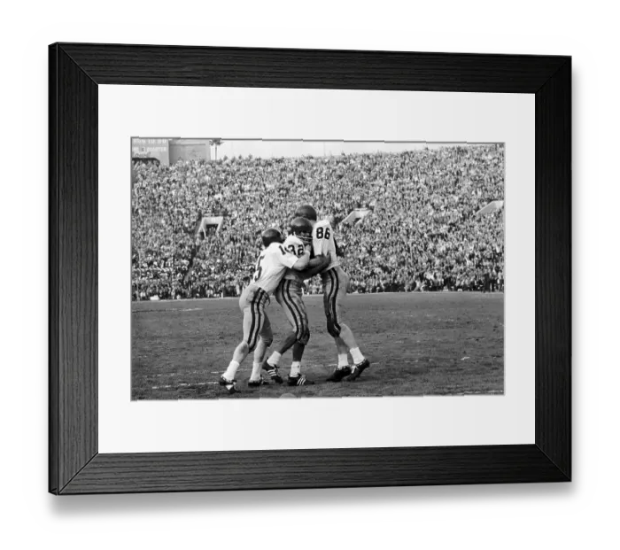 Framed Print : O.J. Simpson Hugged by Teammates on Field Framed Print : O.J. Simpson Hugged by Teammates on Field
