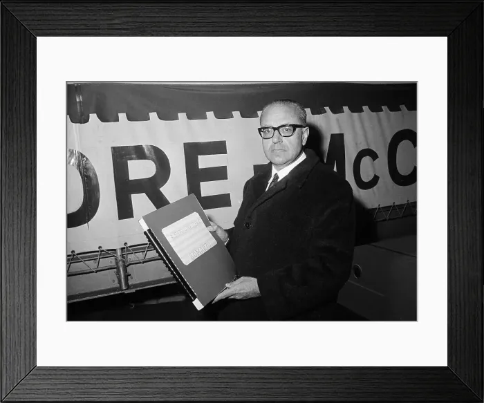 Framed Print : Alberto Ginastera Holding his Composition