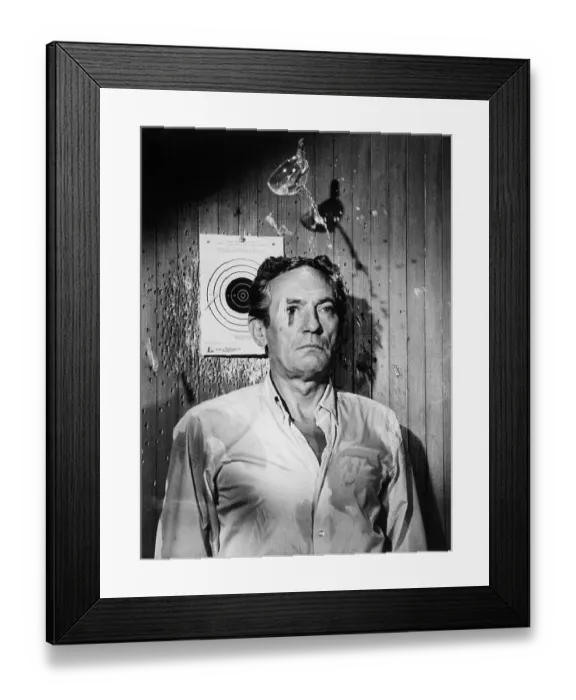 Framed Print : Peter Finch Getting Wine Glass Shot Off His Head Framed Print : Peter Finch Getting Wine Glass Shot Off His Head