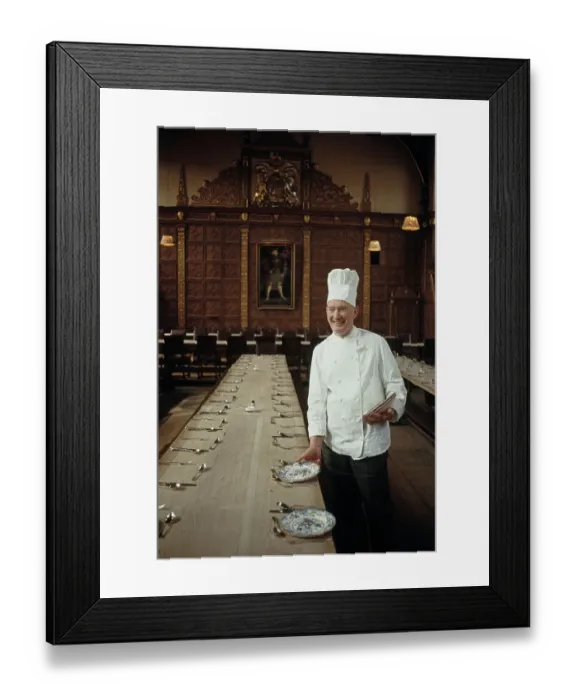 Framed Print : Chef Arthur Whittaker At Trinity College Dining Hall Framed Print : Chef Arthur Whittaker At Trinity College Dining Hall