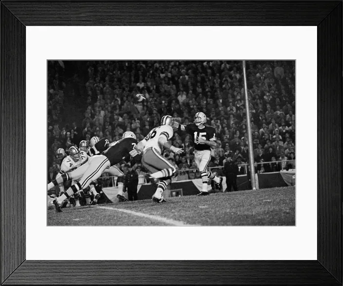 Framed Print : Quarterback Bart Starr Throwing Football Framed Print : Quarterback Bart Starr Throwing Football