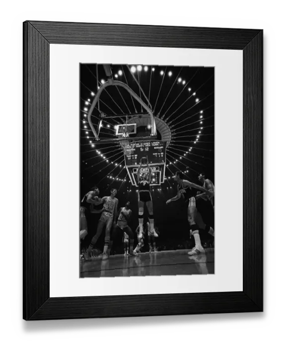 Framed Print : Player Going up With Rebound in Game Framed Print : Player Going up With Rebound in Game