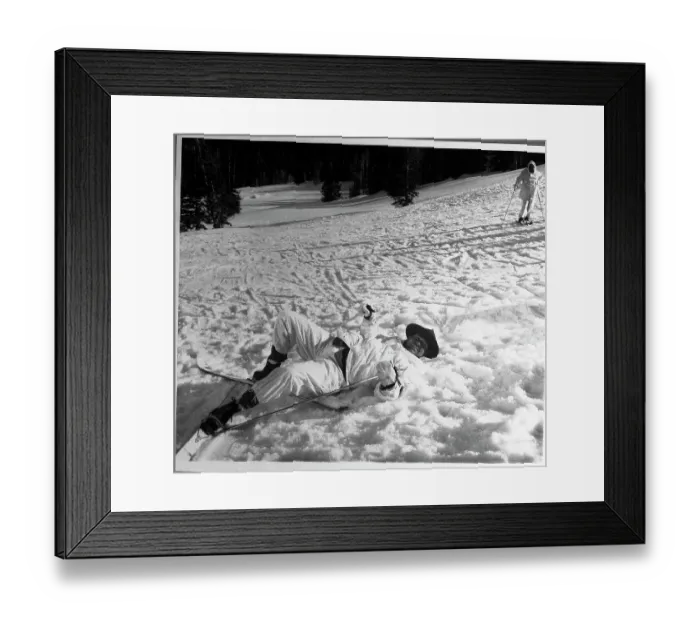 Framed Print : Claude Akins Tumbles on Skis Framed Print : Claude Akins Tumbles on Skis