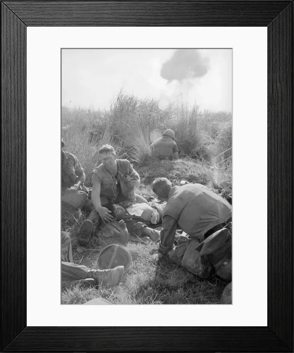 Framed Print : Marine Receiving First Aid Framed Print : Marine Receiving First Aid
