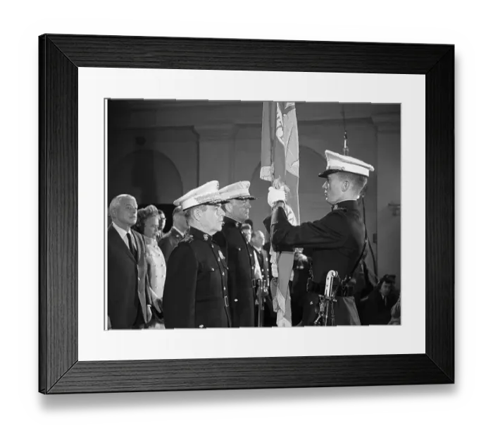 Framed Print : Transferring of Colors at Marine Corps Ceremony Framed Print : Transferring of Colors at Marine Corps Ceremony