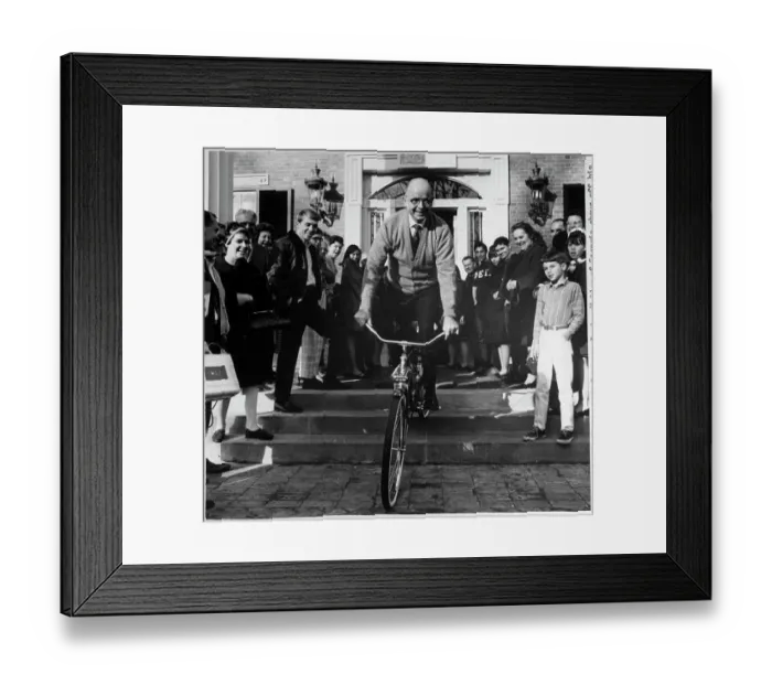 Framed Print : Governor Lester Maddox Riding Bike Framed Print : Governor Lester Maddox Riding Bike
