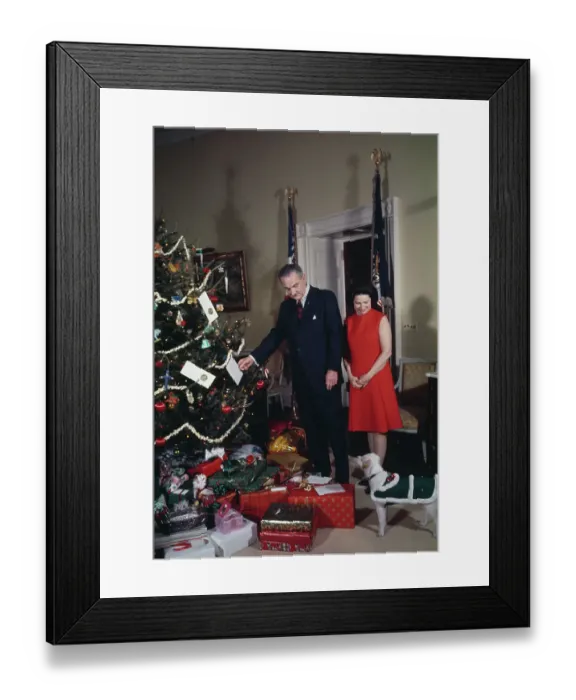 Framed Print : Lyndon And Lady Bird Johnson At Christmas Framed Print : Lyndon And Lady Bird Johnson At Christmas