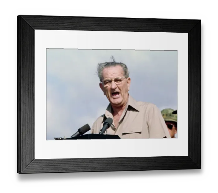 Framed Print : President Johnson In Vietnam Framed Print : President Johnson In Vietnam