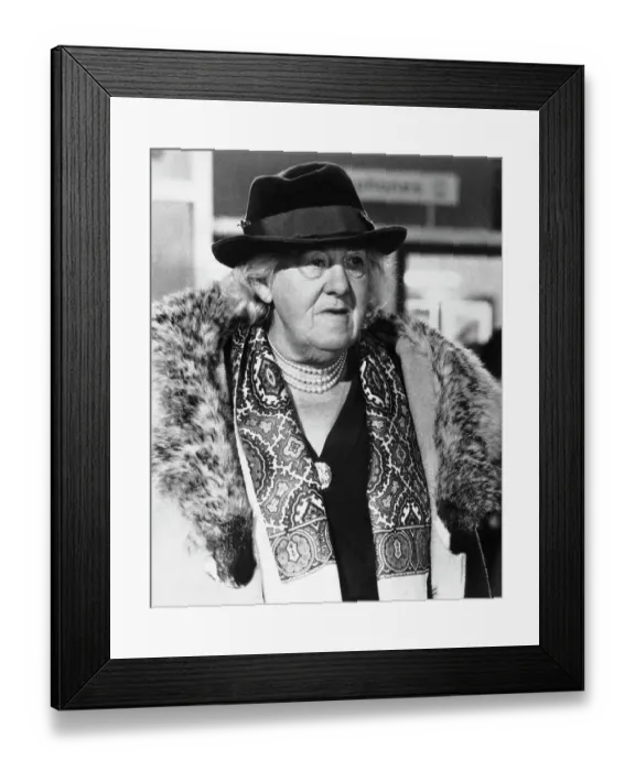 Framed Print : Margaret Rutherford Wearing Hat and Fur