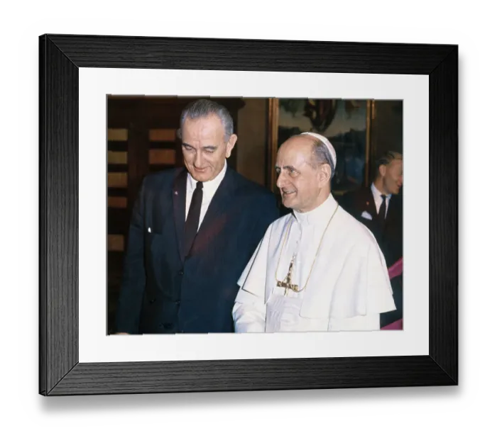 Framed Print : President Lyndon Johnson and Pope Paul VI Framed Print : President Lyndon Johnson and Pope Paul VI