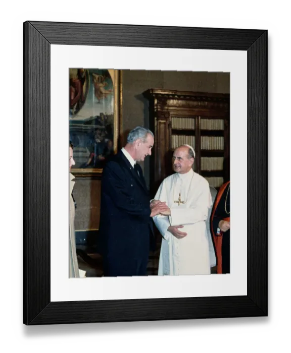 Framed Print : President Johnson And Pope Paul VI Framed Print : President Johnson And Pope Paul VI
