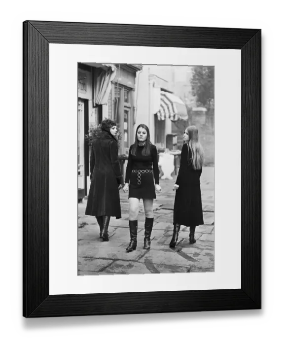 Framed Print : Young Women in Mod London Fashions Framed Print : Young Women in Mod London Fashions