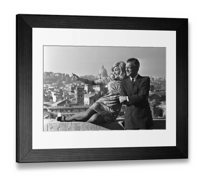 Framed Print : France Polesello and Joseph Cotton in Rome Framed Print : France Polesello and Joseph Cotton in Rome