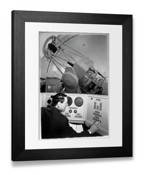 Framed Print : Phillip Cottrell at Control Console of Telescope Framed Print : Phillip Cottrell at Control Console of Telescope
