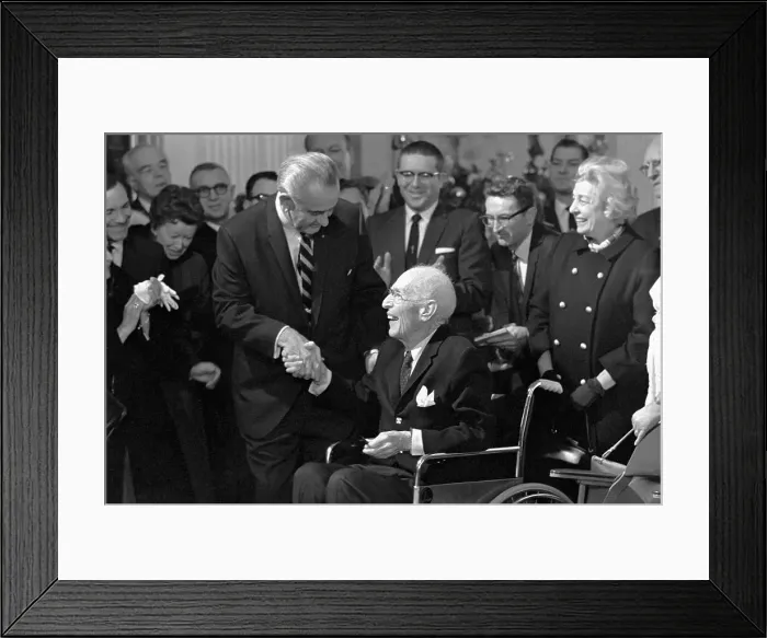 Framed Print : Lyndon Johnson with Upton Sinclair Framed Print : Lyndon Johnson with Upton Sinclair