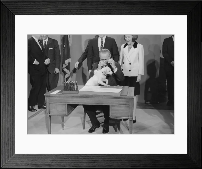 Framed Print : President Johnson Trying to Sign New Bill Framed Print : President Johnson Trying to Sign New Bill