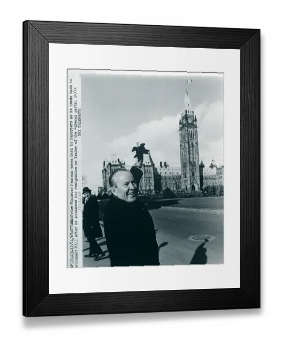 Framed Print : Lester Pearson Waves to Reporters Framed Print : Lester Pearson Waves to Reporters