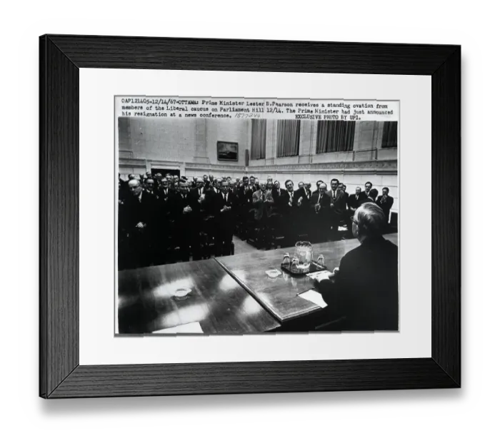 Framed Print : Lester Pearson Receives Standing Ovation