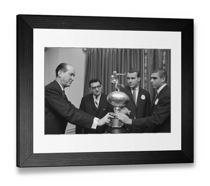 Framed Print : Trophy Being Given to Joe Paterno