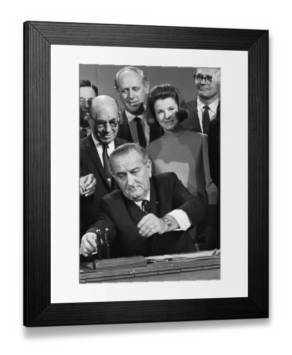 Framed Print : President Johnson Signing Consumer Bill Framed Print : President Johnson Signing Consumer Bill