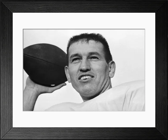 Framed Print : Johnny Unitas Holding the Pigskin Framed Print : Johnny Unitas Holding the Pigskin
