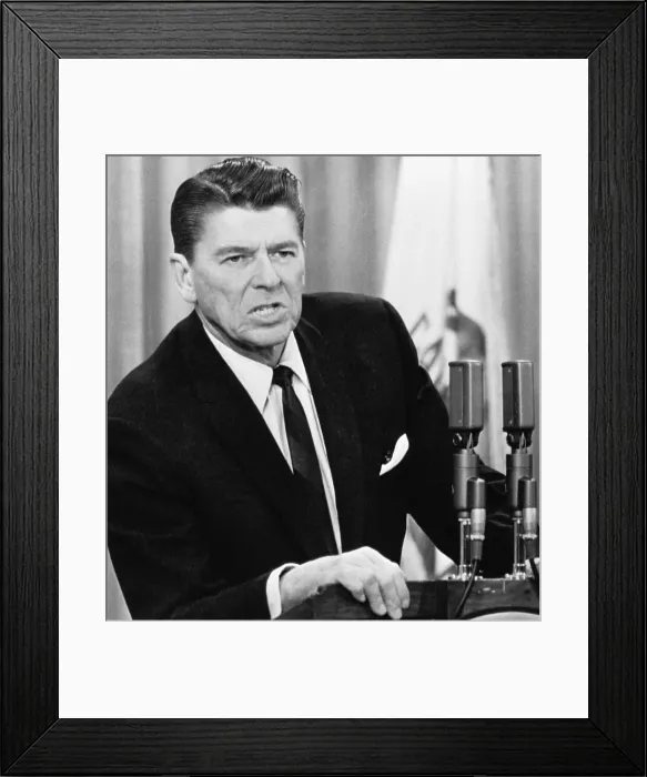 Framed Print : Governor Reagan Speaking to Press Framed Print : Governor Reagan Speaking to Press