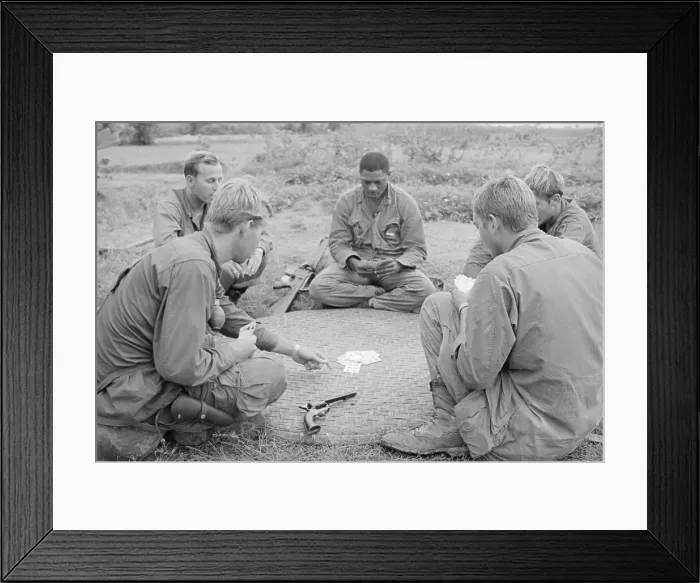 Framed Print : Soldiers Playing a Game of Poker Framed Print : Soldiers Playing a Game of Poker