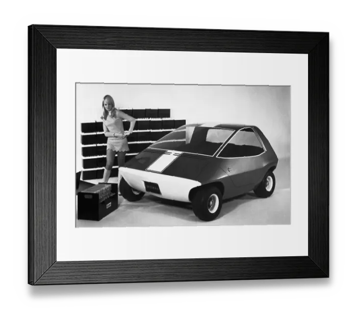 Framed Print : Futuristic Electric Car Prototype for 1967 Framed Print : Futuristic Electric Car Prototype for 1967