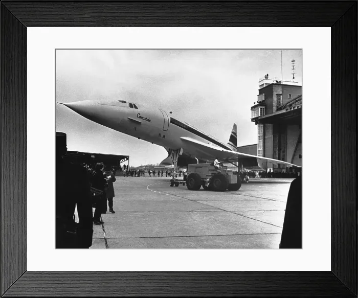 Framed Print : Concorde Airplane Being Towed from Aircraft Hangar Framed Print : Concorde Airplane Being Towed from Aircraft Hangar