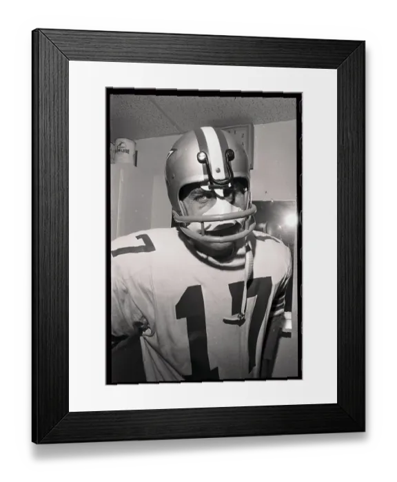 Framed Print : Don Meredith Wearing Protective Helmet Framed Print : Don Meredith Wearing Protective Helmet